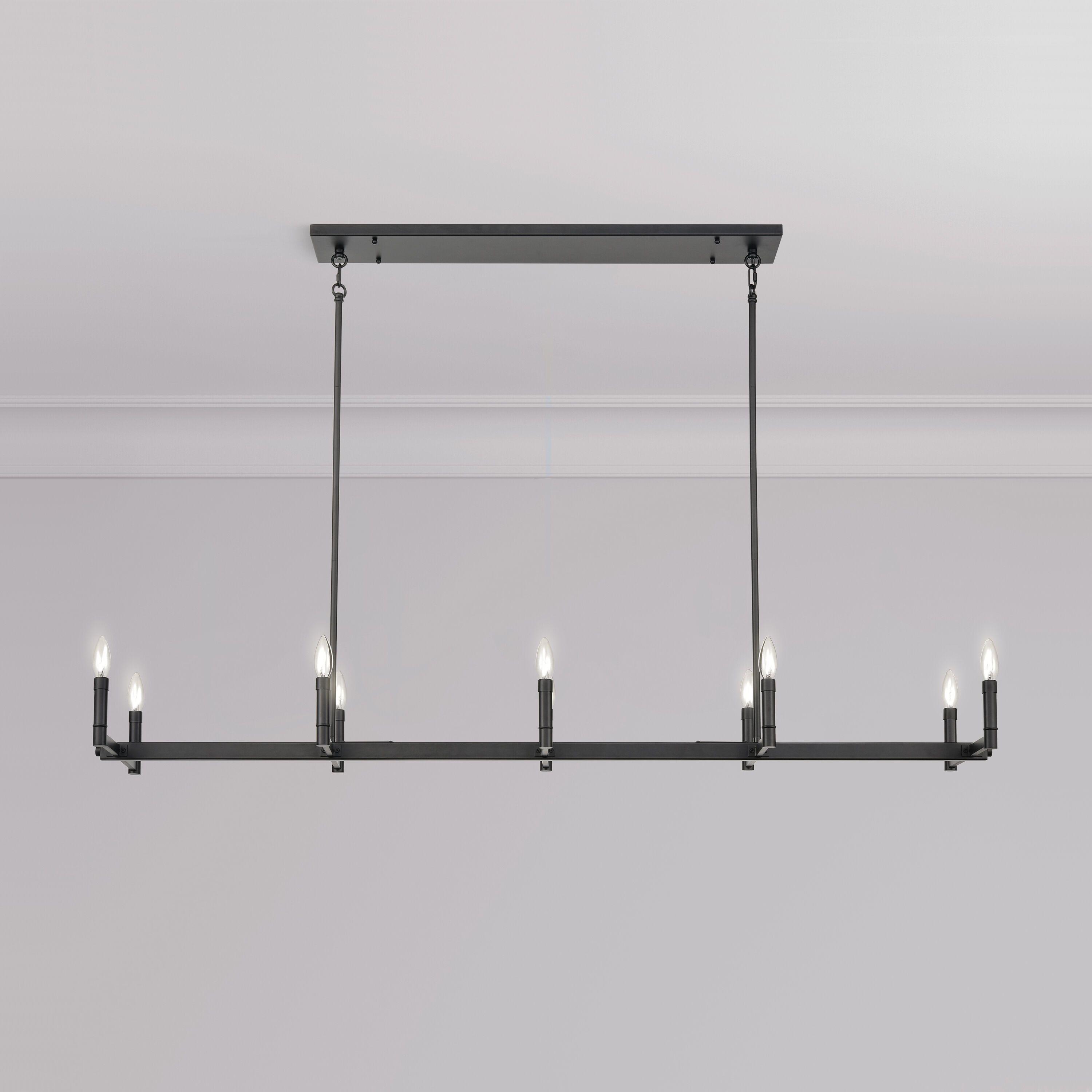 Daxley 10 Light 59.75 inch Matte Black Linear Chandelier Ceiling Light